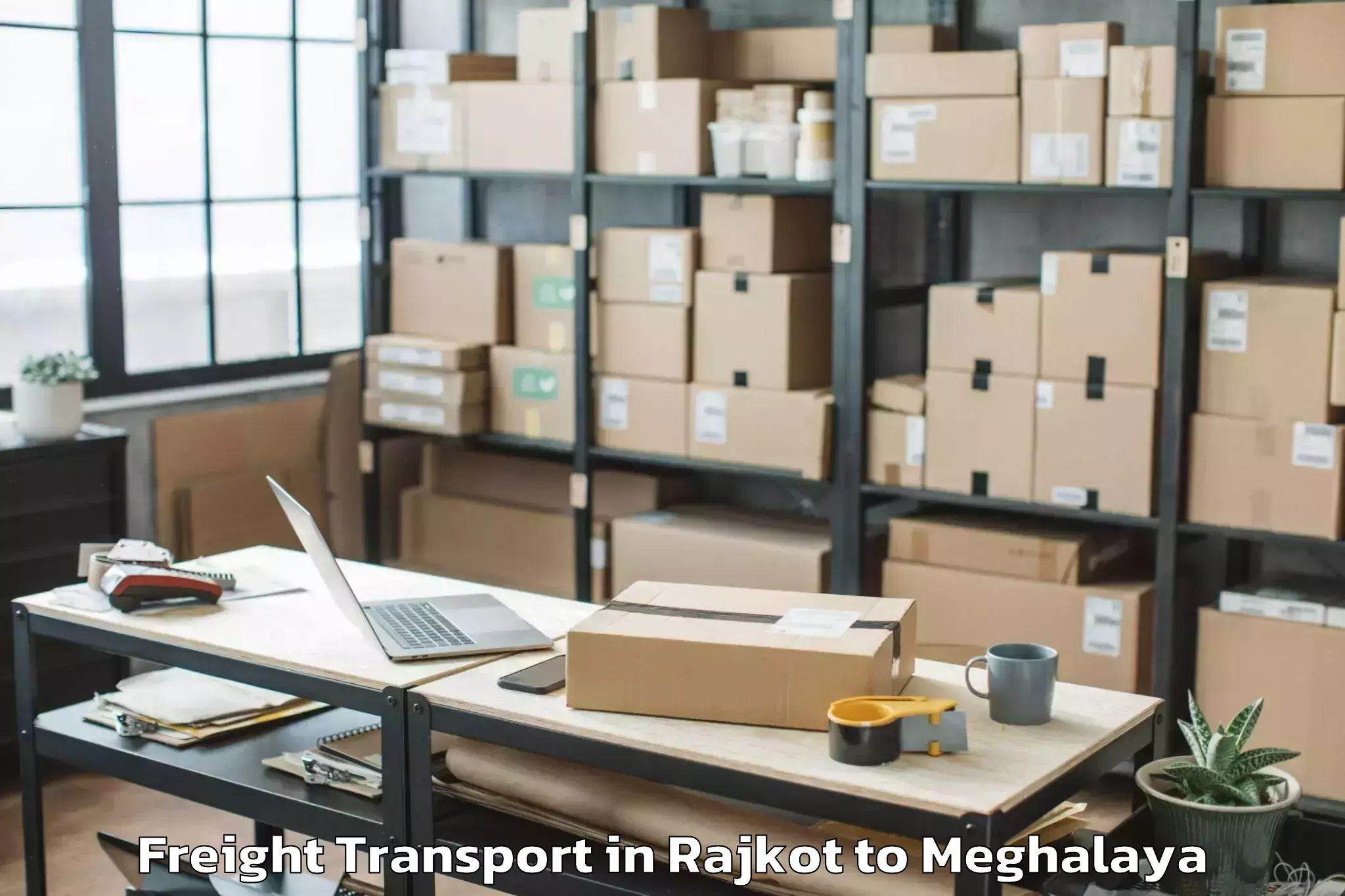 Top Rajkot to Nongstoin Freight Transport Available